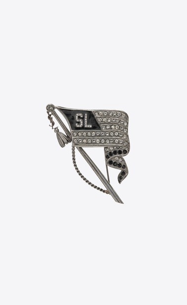 SL flag brooch in metal
